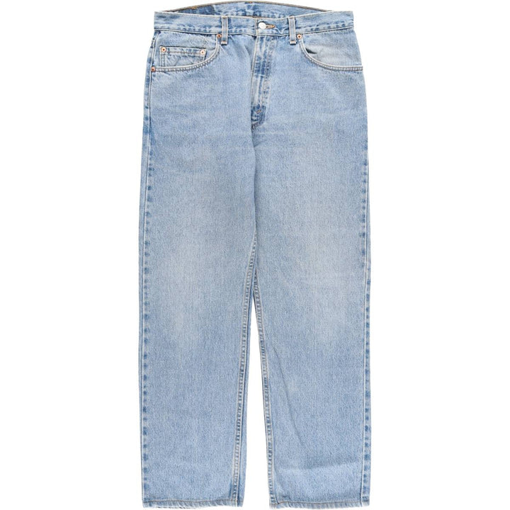 00'S Levi's 505 REGULAR FIT STRAIGHT LEG tapered denim pants made in USA, men's size w34 cotton blue type Vintage Second Hand