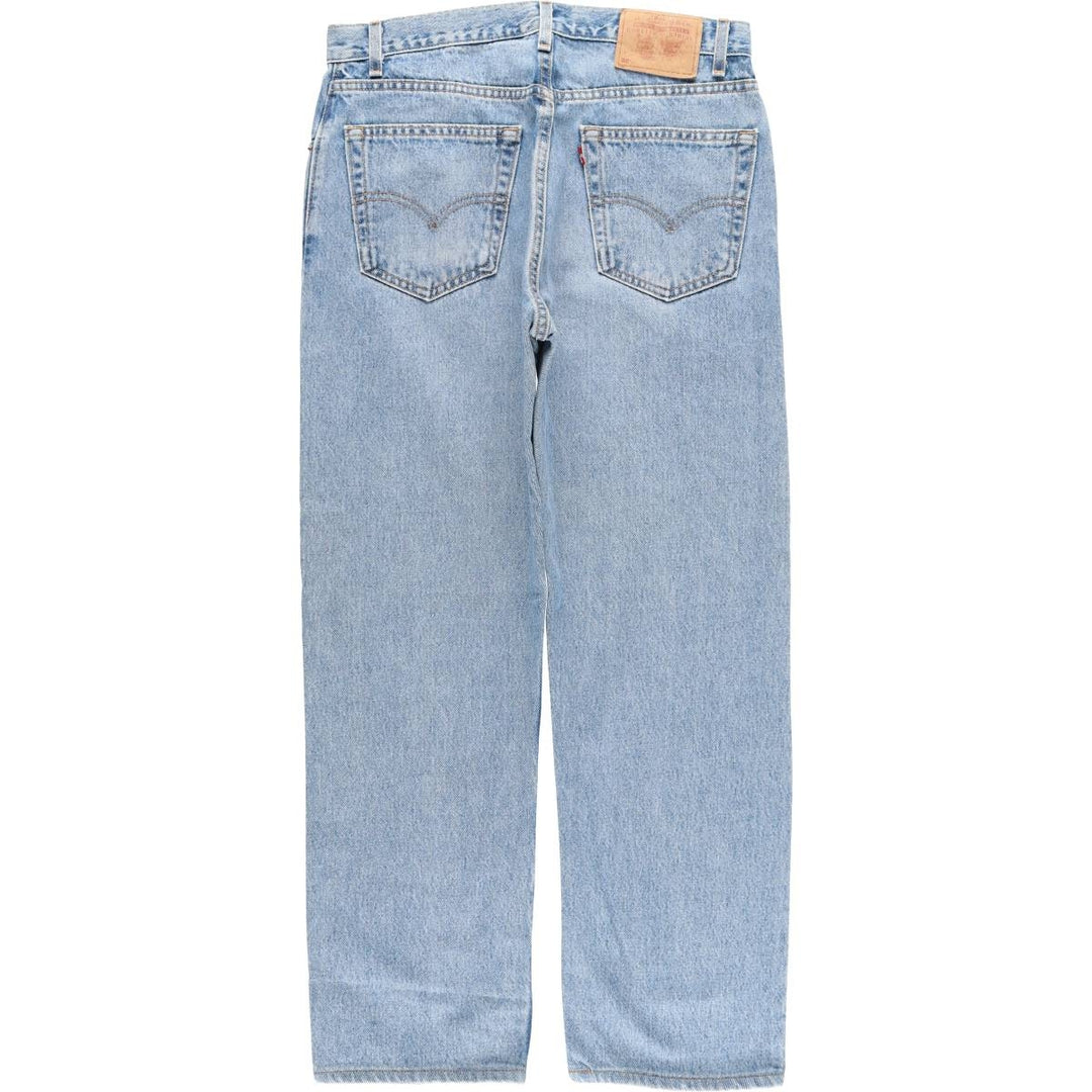 00'S Levi's 505 REGULAR FIT STRAIGHT LEG tapered denim pants made in USA, men's size w34 cotton blue type Vintage Second Hand