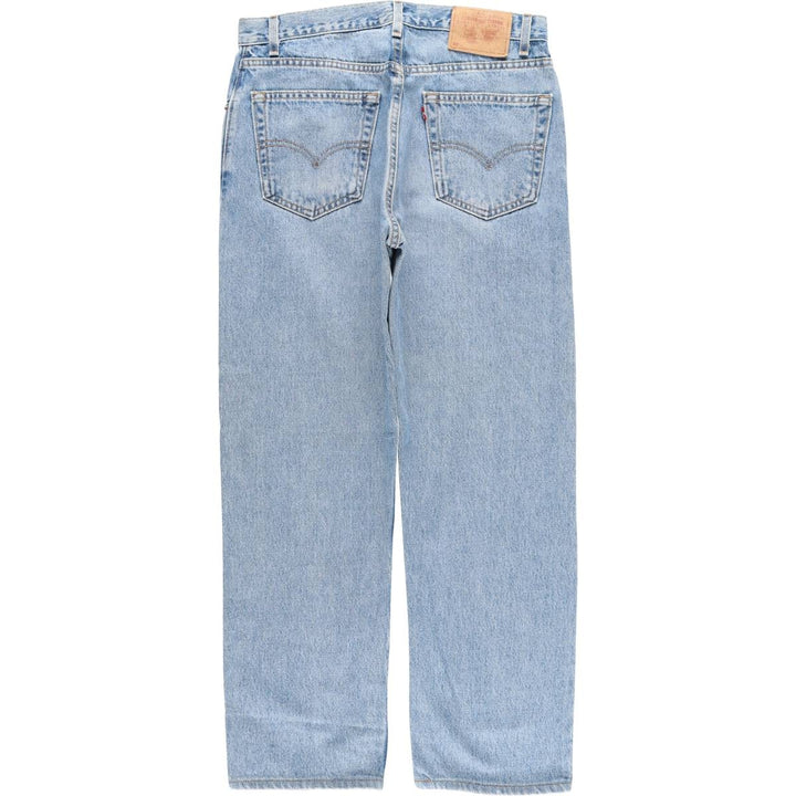 00'S Levi's 505 REGULAR FIT STRAIGHT LEG tapered denim pants made in USA, men's size w34 cotton blue type Vintage Second Hand