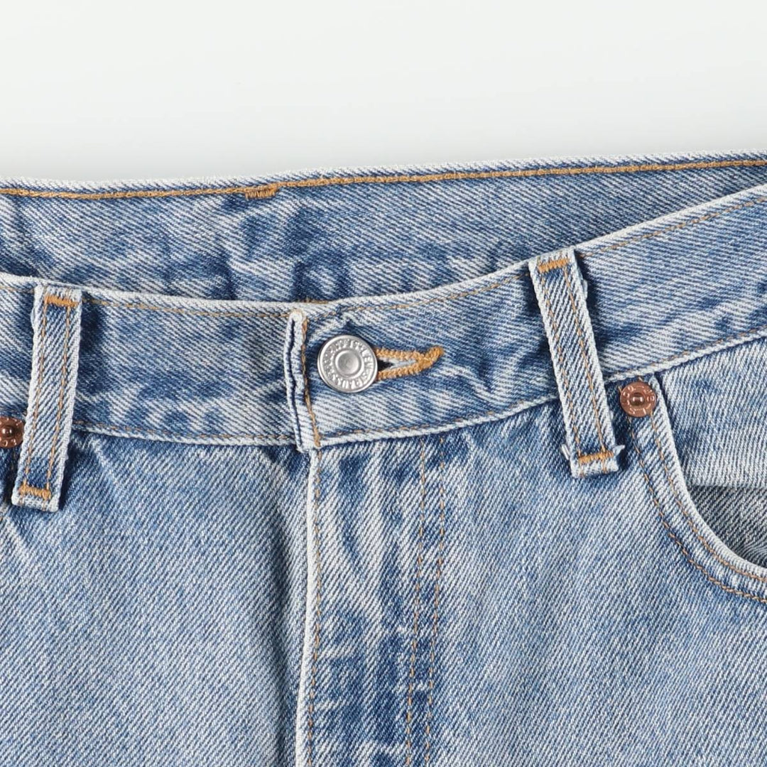 00'S Levi's 505 REGULAR FIT STRAIGHT LEG tapered denim pants made in USA, men's size w34 cotton blue type Vintage Second Hand