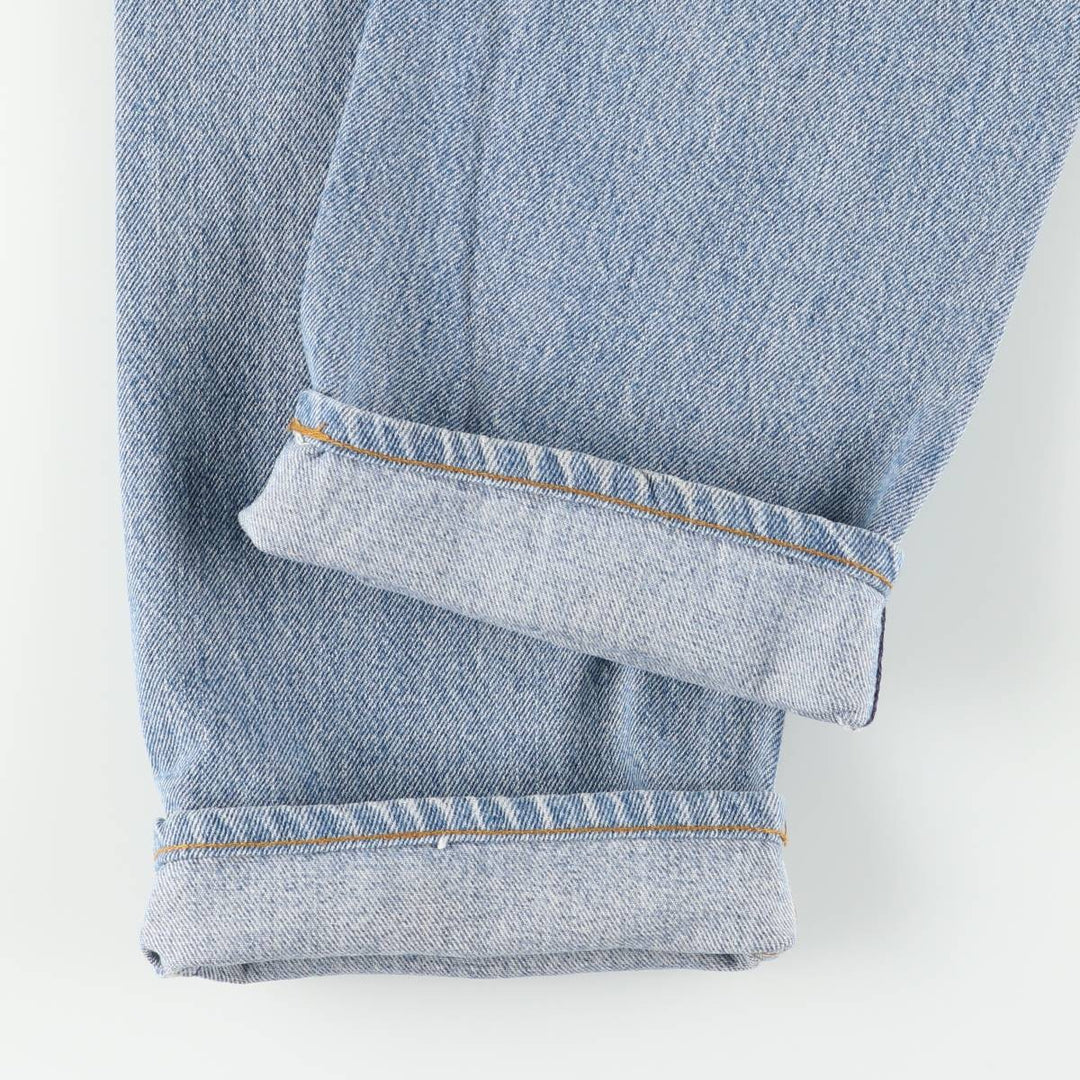 00'S Levi's 505 REGULAR FIT STRAIGHT LEG tapered denim pants made in USA, men's size w34 cotton blue type Vintage Second Hand