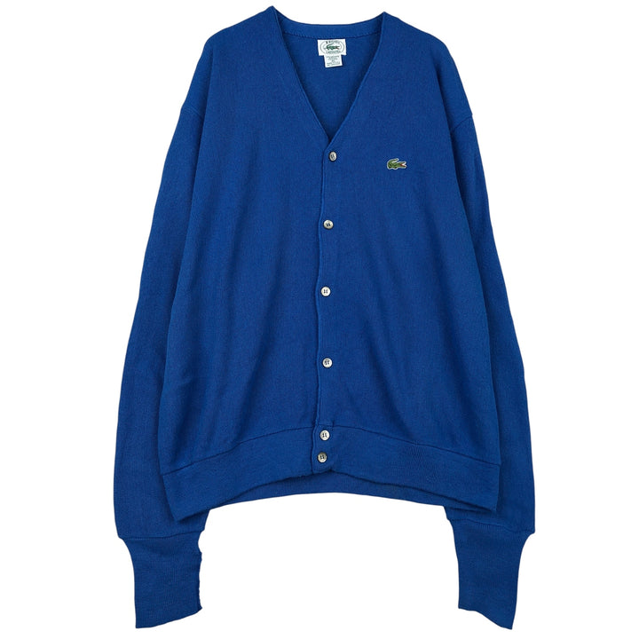 Vintage 1980'S Lacoste IZOD acrylic knit cardigan, made in the USA, men's size XL Oron Acrylic blue type Vintage Second Hand