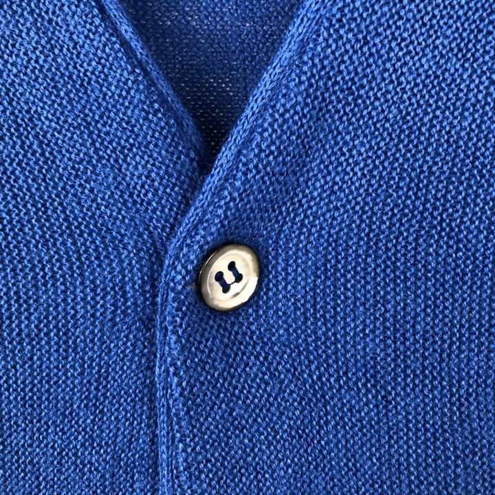 Vintage 1980'S Lacoste IZOD acrylic knit cardigan, made in the USA, men's size XL Oron Acrylic blue type Vintage Second Hand
