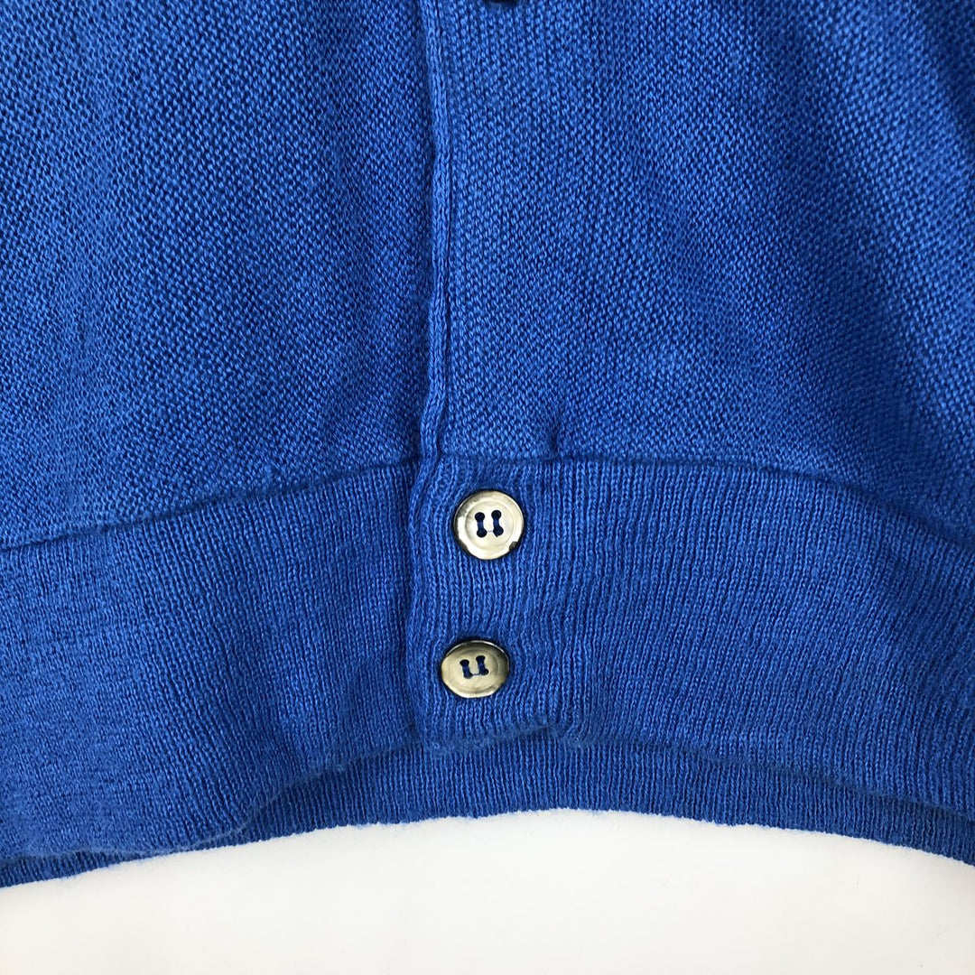 Vintage 1980'S Lacoste IZOD acrylic knit cardigan, made in the USA, men's size XL Oron Acrylic blue type Vintage Second Hand