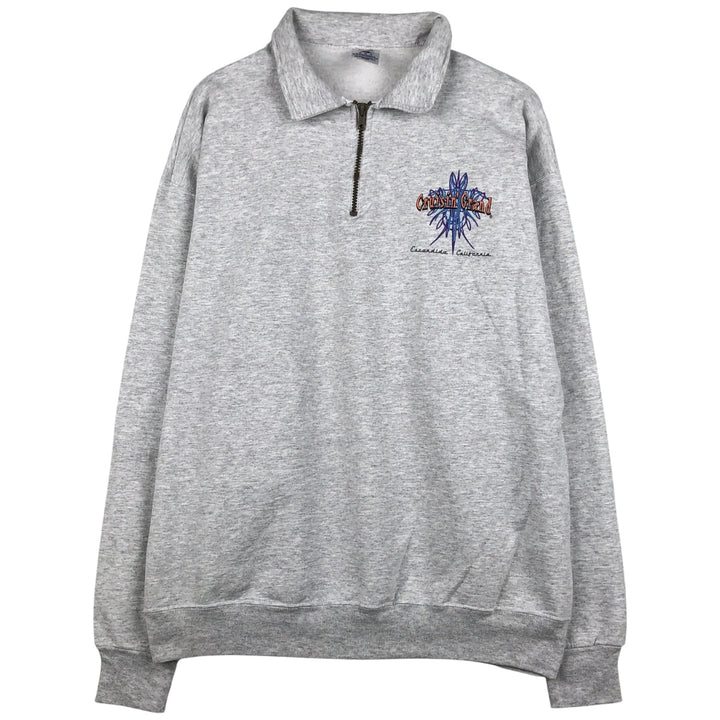 2000'S ~ Jerzees SUPER SWEATS Half-Zip Sweatshirt, Men's XL cotton white type Vintage Second Hand