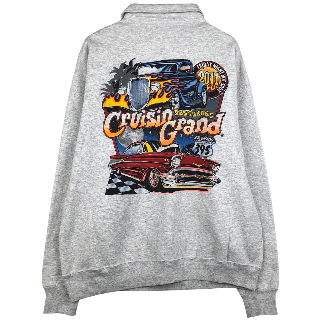 2000'S ~ Jerzees SUPER SWEATS Half-Zip Sweatshirt, Men's XL cotton white type Vintage Second Hand