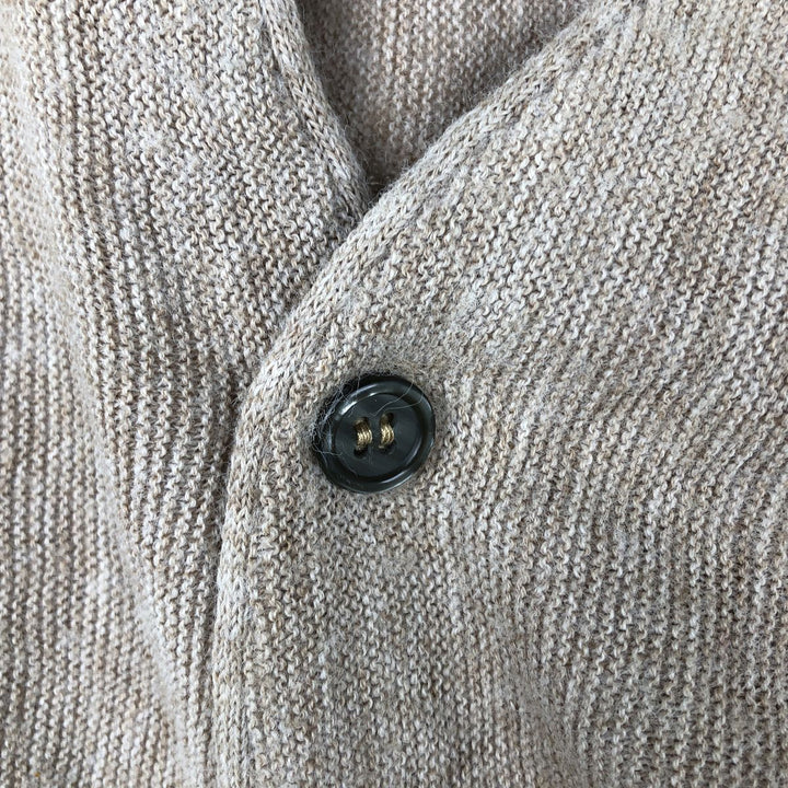 Vintage 1970'S Heritage Green Tiger acrylic knit cardigan, made in the USA, size M, men's acrylic Beige type Vintage Second Hand