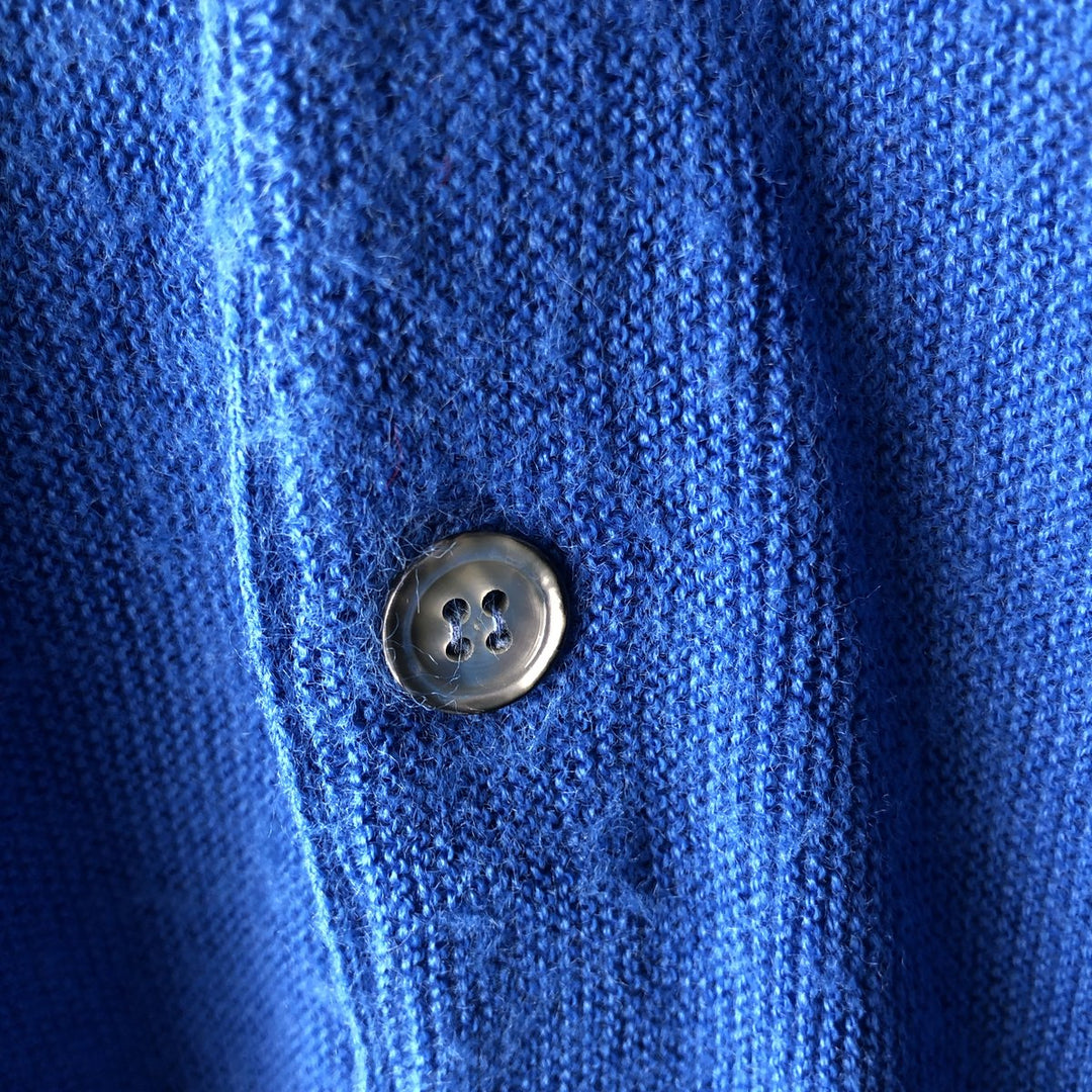 Vintage 80s-90'S Lacoste IZOD acrylic knit cardigan, made in the USA, size M, men's acrylic blue type Vintage Second Hand