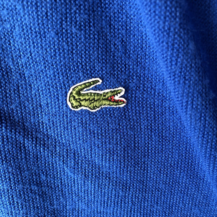 Vintage 80s-90'S Lacoste IZOD acrylic knit cardigan, made in the USA, size M, men's acrylic blue type Vintage Second Hand