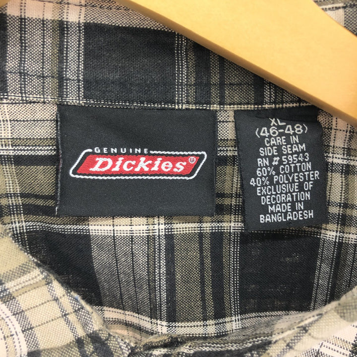 Dickies Check Pattern Short Sleeve Work Shirt Men's XL / eaa485018