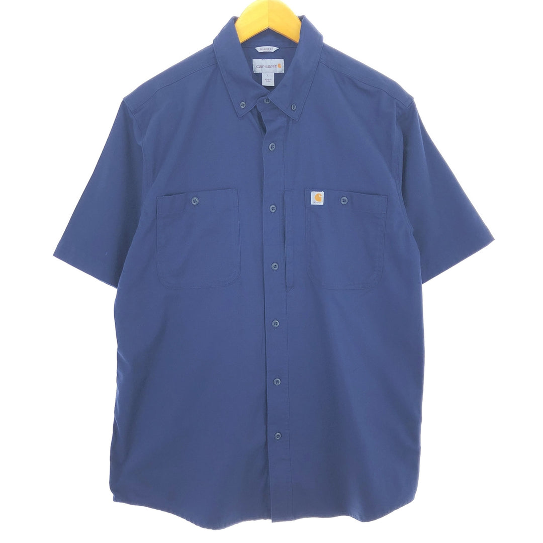 Carhartt Relaxed Fit Button-down Short Sleeve Work Shirt, Men's L size / eaa485021