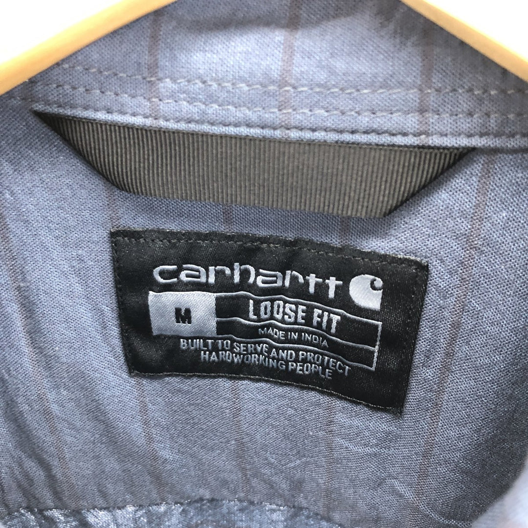 Carhartt Loose Fit Border Pattern Button-down Short Sleeve Work Shirt Men's M / eaa485023