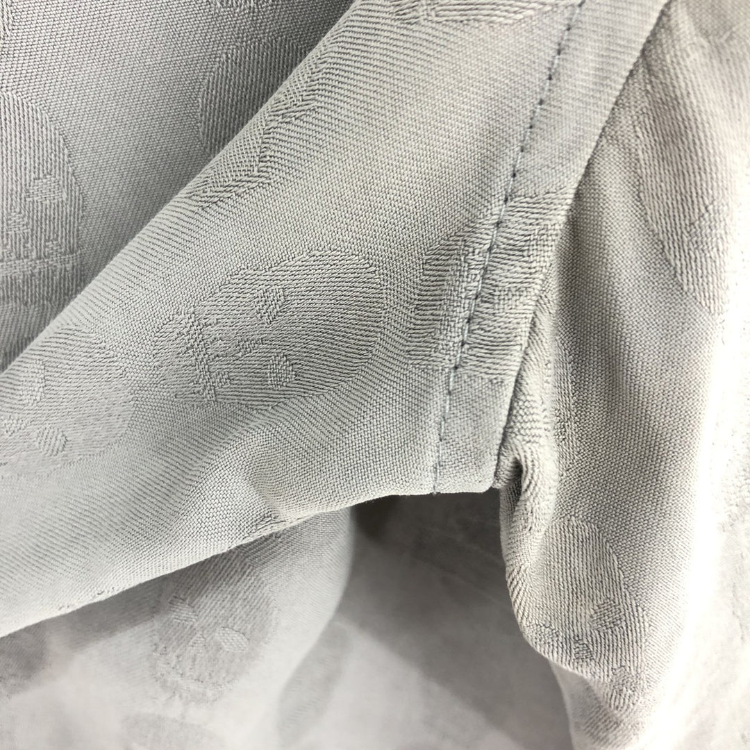 Harley-Davidson Skull Pattern Short Sleeve Silk Shirt, Men's Size XL silk gray type Vintage Second Hand