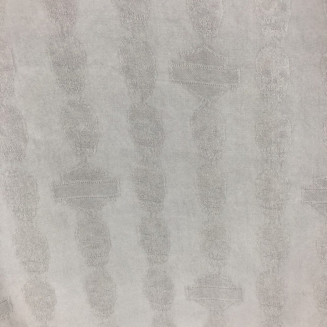 Harley-Davidson Skull Pattern Short Sleeve Silk Shirt, Men's Size XL silk gray type Vintage Second Hand