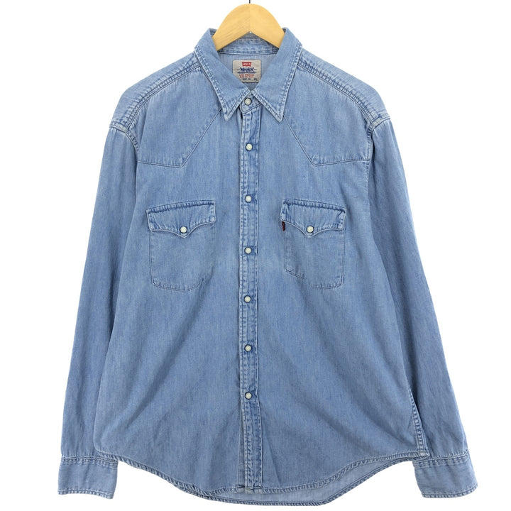 90'S Levi's Long Sleeve Denim Western Shirt Men's XL Vintage /eaa485050