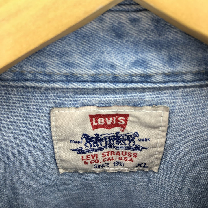90'S Levi's Long Sleeve Denim Western Shirt Men's XL Vintage /eaa485050