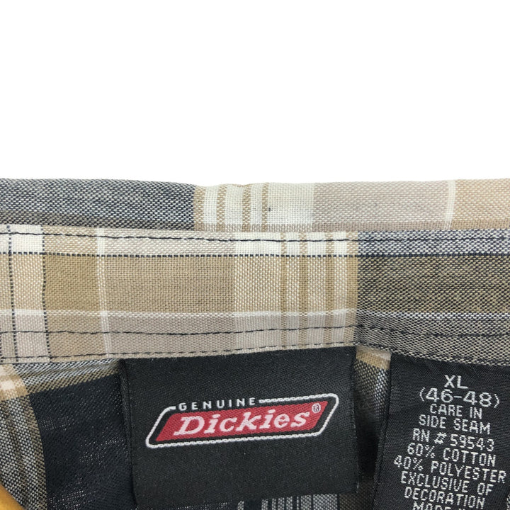 Dickies Check Pattern Short Sleeve Work Shirt Men's XL / eaa485066