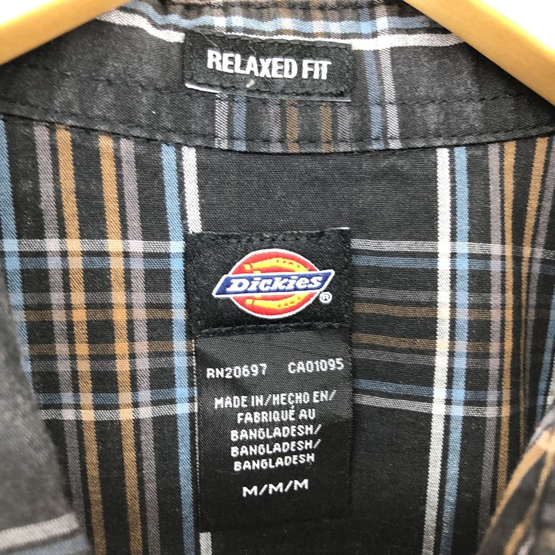 Dickies Relaxed Fit Check Pattern Short Sleeve Work Shirt Men's M / eaa485067