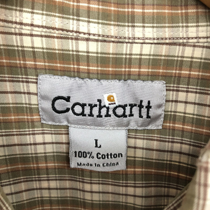 Carhartt short sleeve button down check shirt men's size L / eaa485074