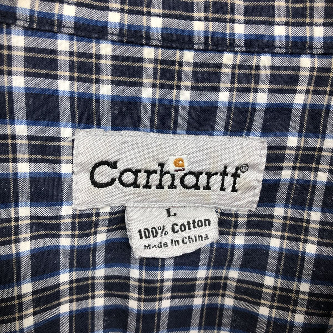 Carhartt Short Sleeve Cotton Check Shirt Men's Size L / eaa485075