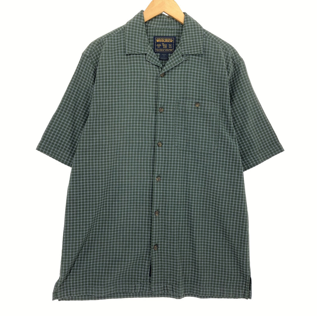 WOOLRICH Check Pattern Short Sleeve Open Collar Shirt Box Shirt Men's M size / eaa485076