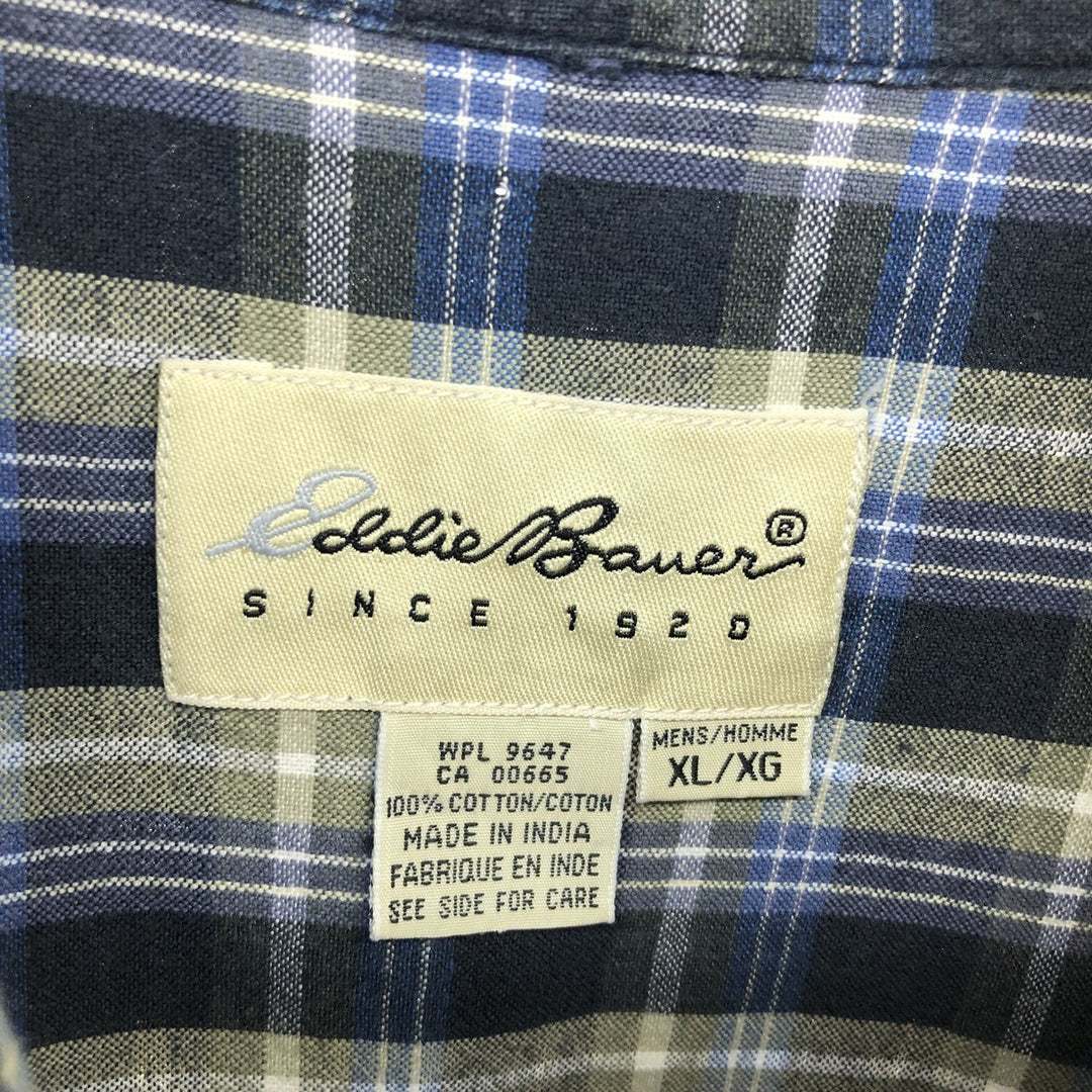 Eddie Bauer short sleeve button down check shirt men's XL size / eaa485079