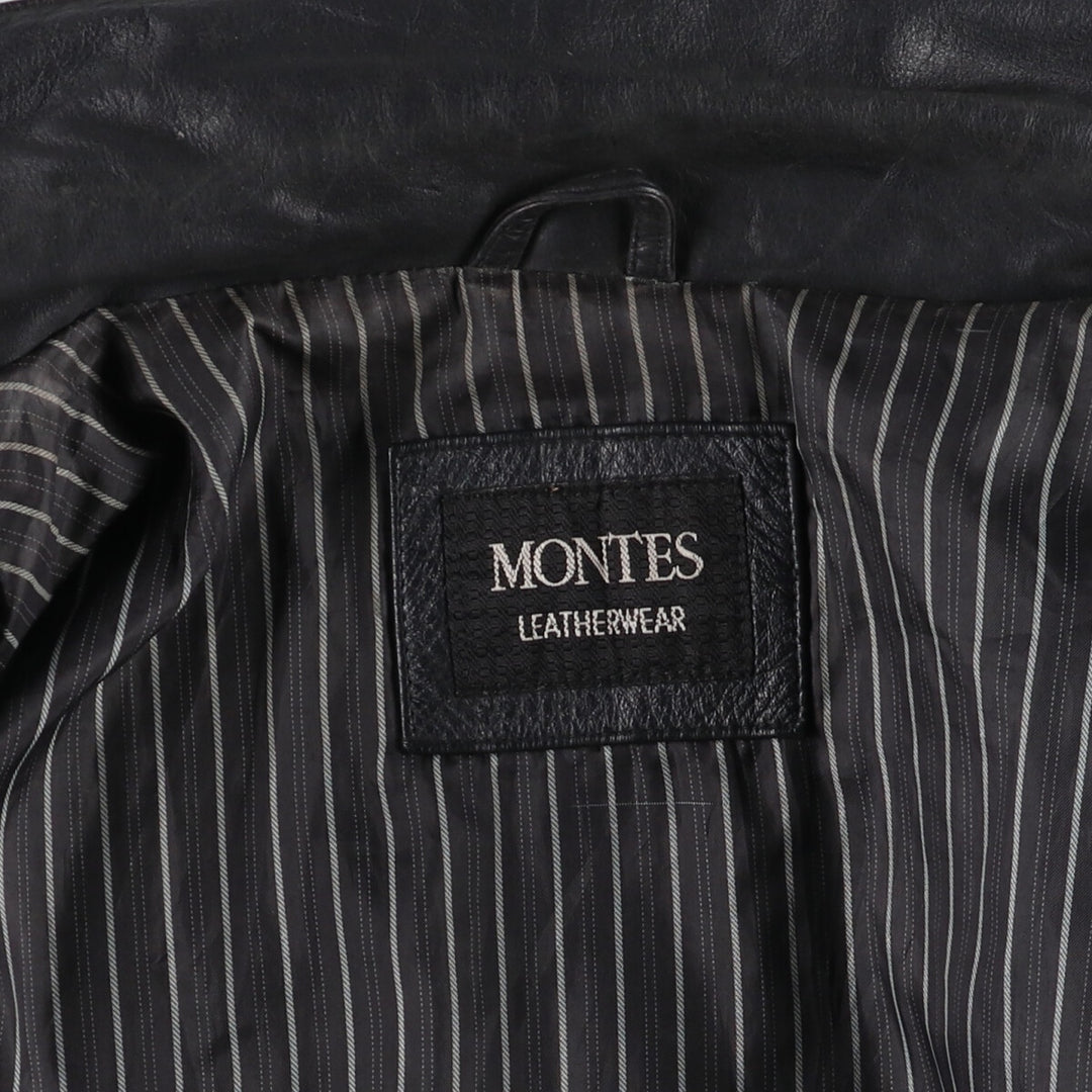 MONTES Leather Half Coat Men's XL Size /eaa485125