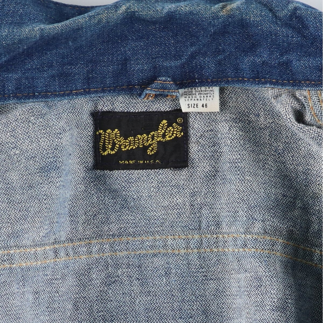 Dark blue 70'S Wrangler 124MJ denim jacket, denim jacket, made in USA, men's size L, vintage /eaa485344