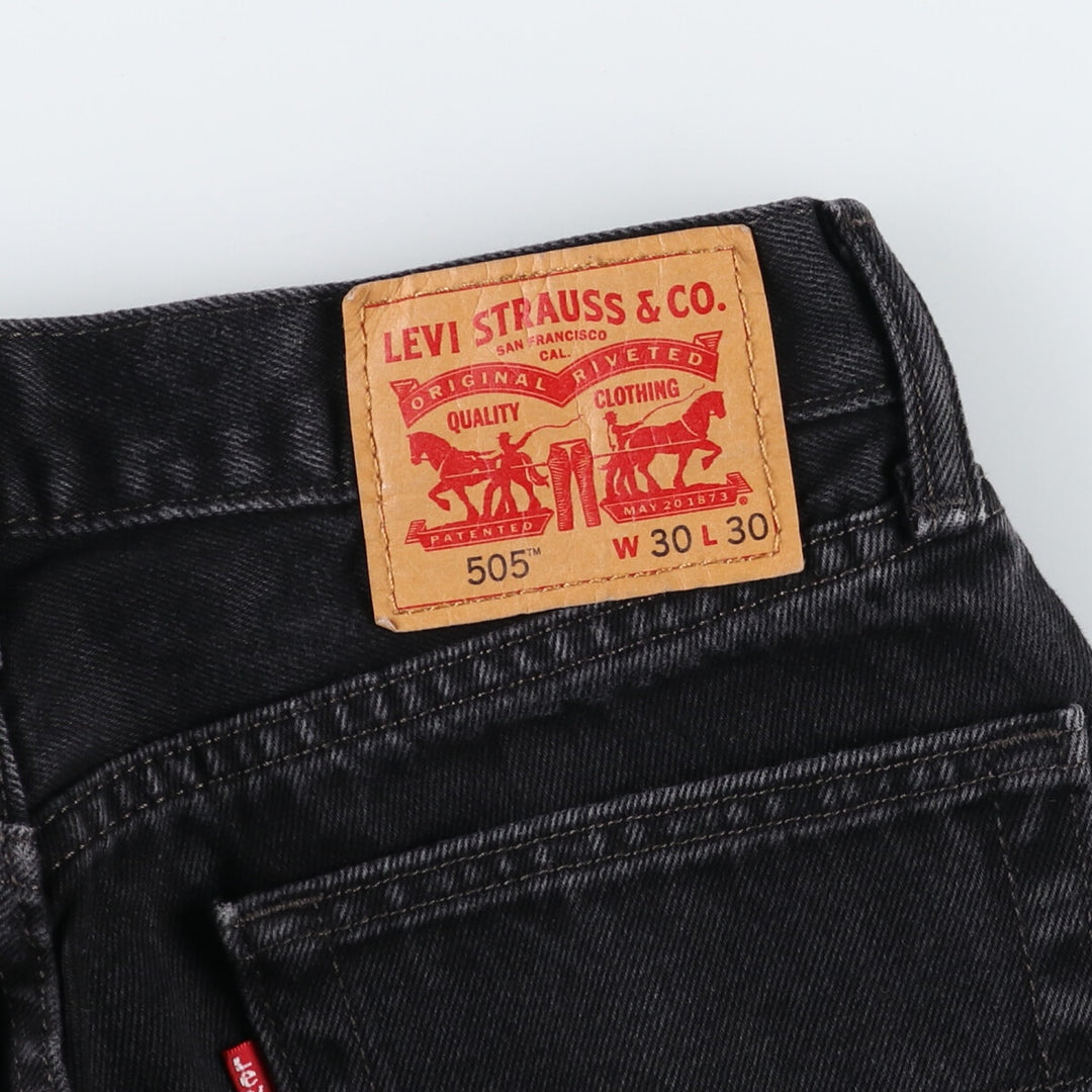 Levi's 505 STRAIGHT FIT Black Denim Tapered Denim Pants Men's W30 equivalent / eaa485478