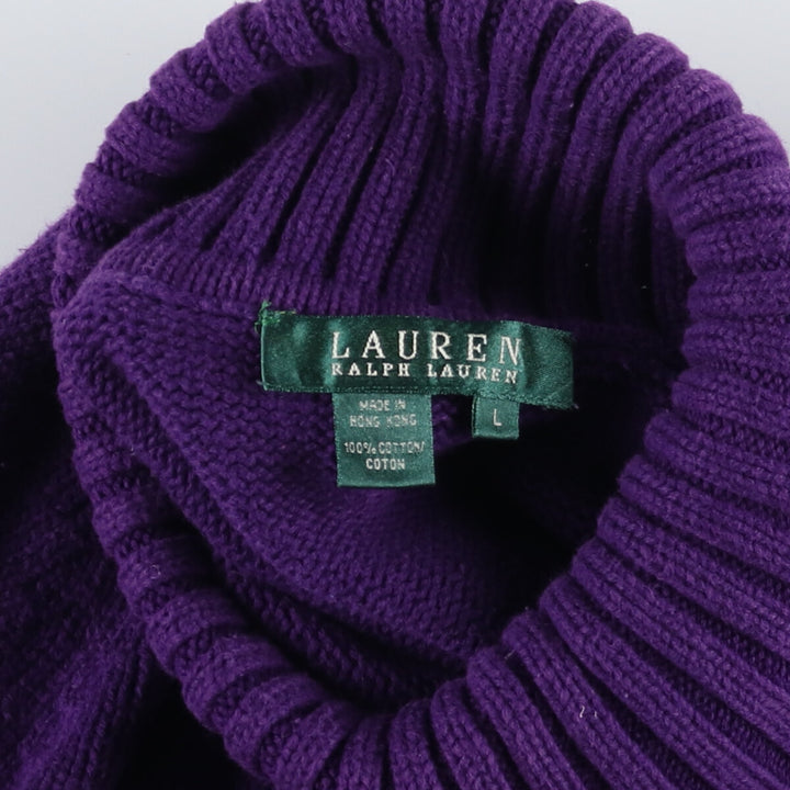 Ralph Lauren LAUREN Lauren Ribbed Turtleneck Cotton Knit Sweater Women's Size L / eaa485535