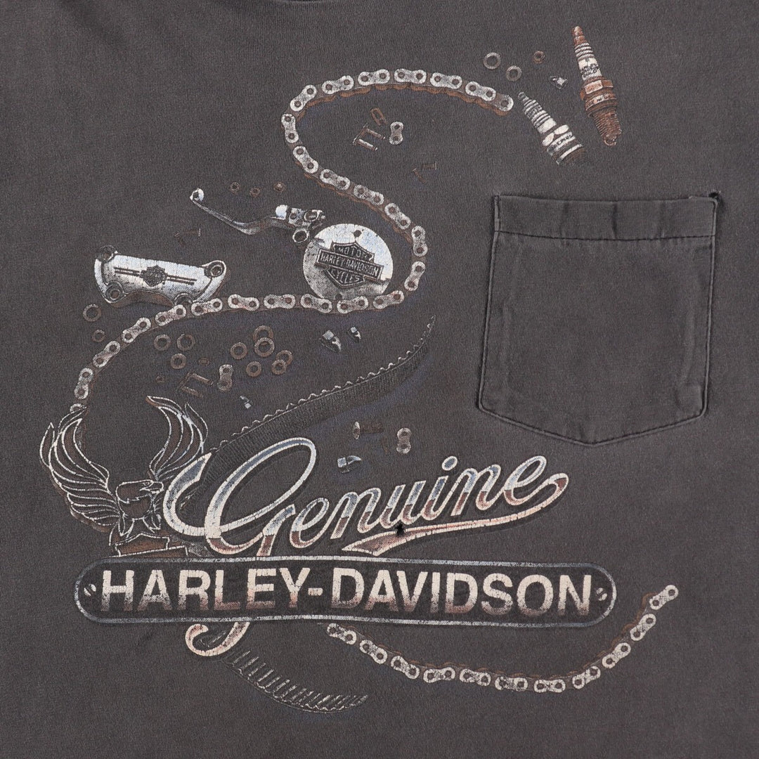 90'S Harley Davidson Eagle Pattern Motorcycle Bike T-shirt Made in USA Women's XL Vintage /eaa485550