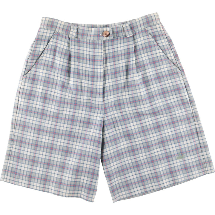 LILY'S Check Pattern One-Tuck Shorts Made in USA Women's XL /eaa485554