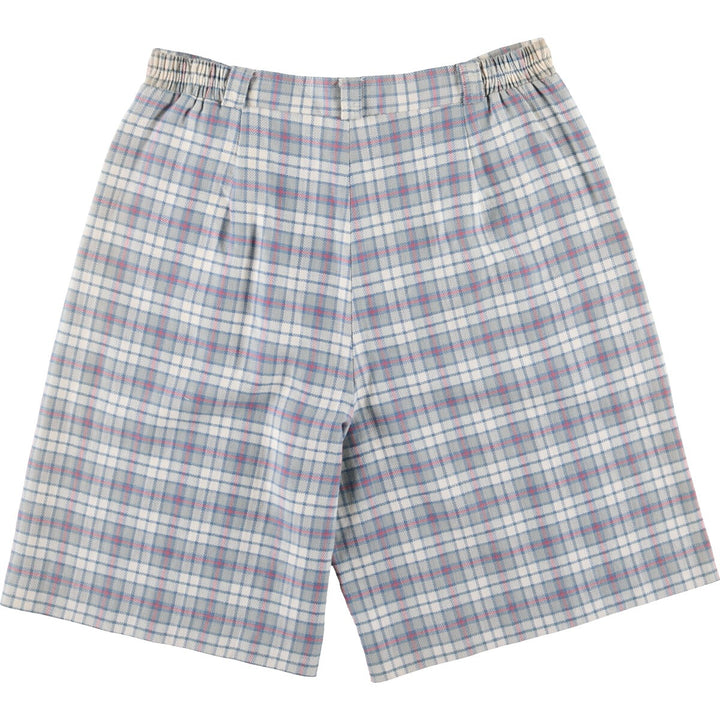 LILY'S Check Pattern One-Tuck Shorts Made in USA Women's XL /eaa485554