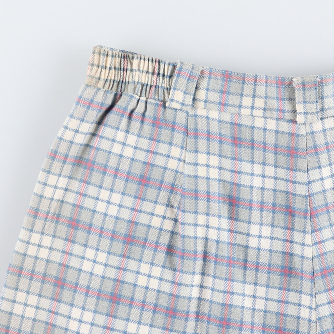 LILY'S Check Pattern One-Tuck Shorts Made in USA Women's XL /eaa485554