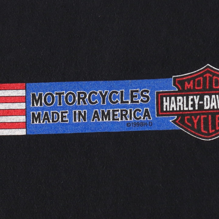 90'S Harley Davidson Eagle Pattern Motorcycle Bike T-shirt Made in USA Women's L size Vintage /eaa485557