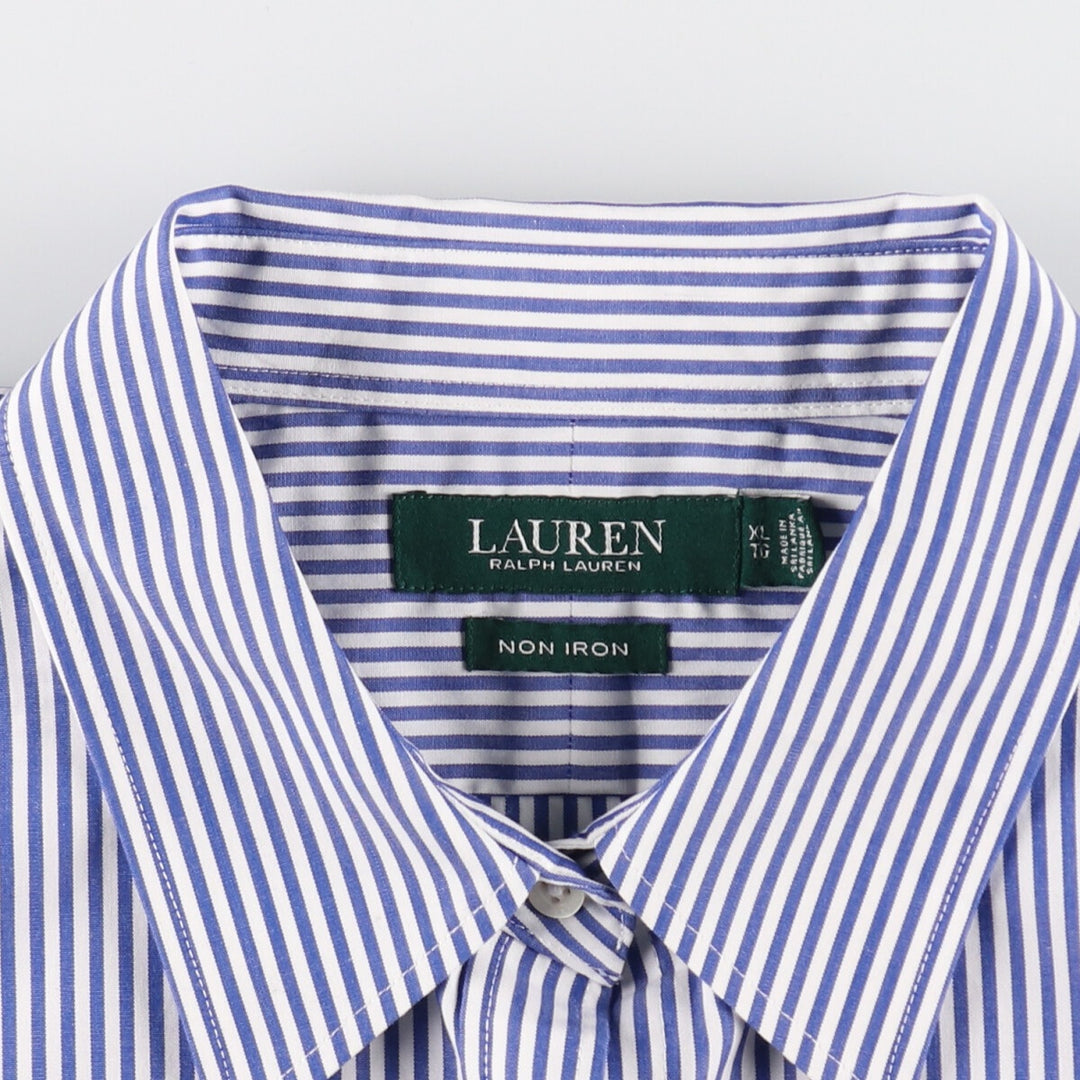 Ralph Lauren LAUREN Lauren NON IRON long sleeve striped shirt women's XL size /eaa485578