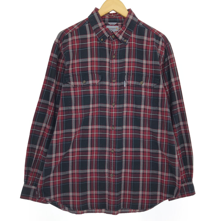 Carhartt RELAXED FIT long sleeve button-down check shirt, men's size L / eaa485649