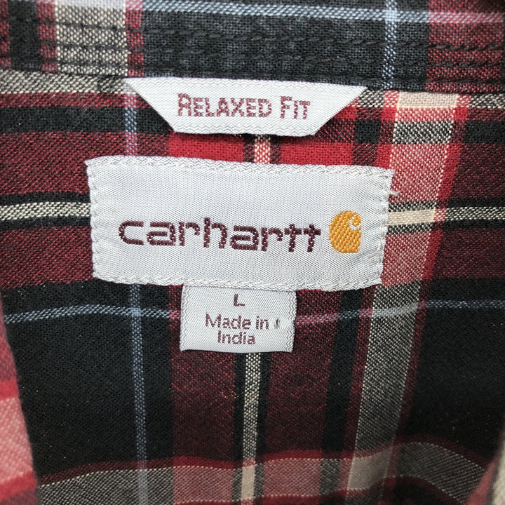 Carhartt RELAXED FIT long sleeve button-down check shirt, men's size L / eaa485649