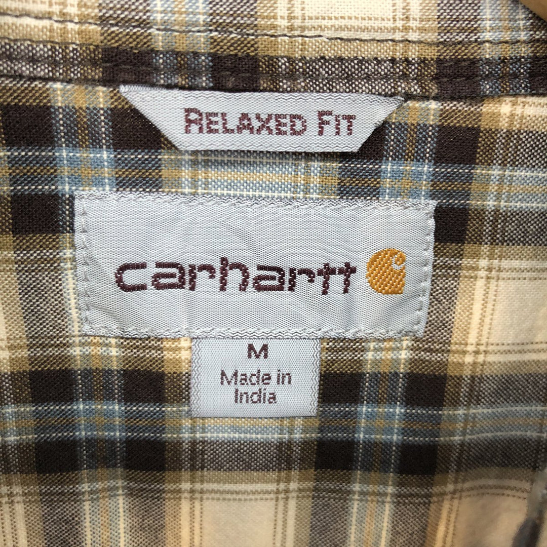 Carhartt RELAXED FIT long sleeve button-down check shirt, men's size M / eaa485651