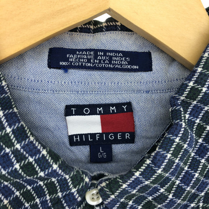 90s~ Tommy Hilfiger Long Sleeve Button Down Check Shirt Men's Size L Vintage /eaa485652