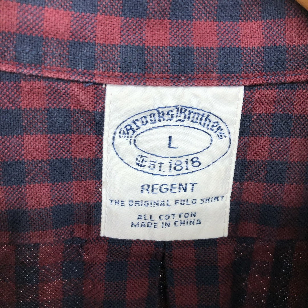 Brooks Brothers Est.1818 Gingham Check Long Sleeve Button-Down Check Shirt Men's Size L / eaa485660