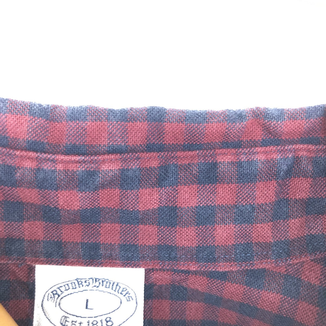 Brooks Brothers Est.1818 Gingham Check Long Sleeve Button-Down Check Shirt Men's Size L / eaa485660