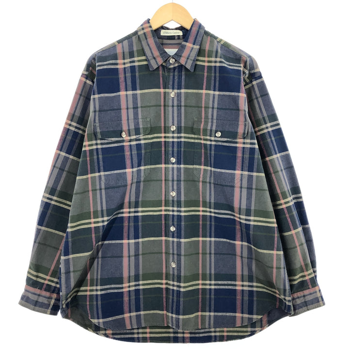 Eddie Bauer Elkborn Canuas Long Sleeve Cotton Check Shirt, Men's L Size / eaa485686