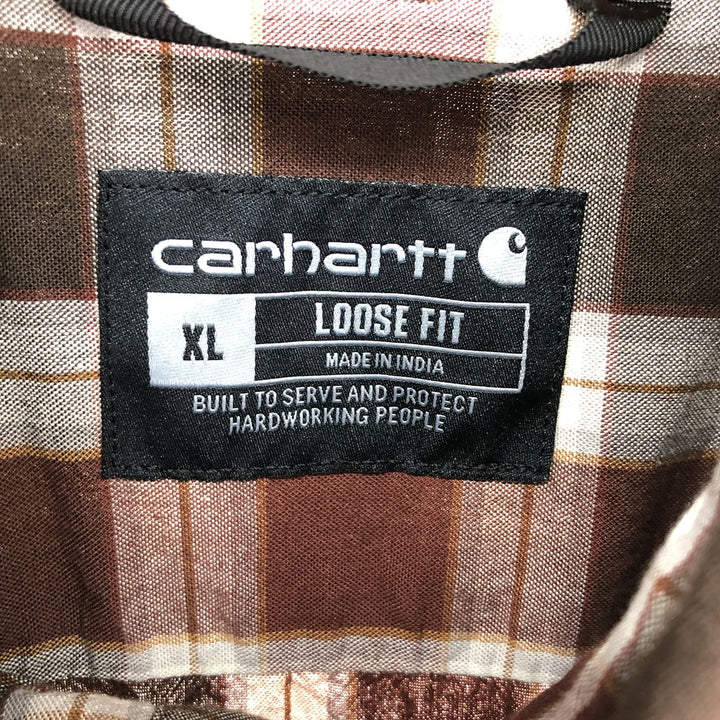 Carhartt Loose Fit Check Pattern Long Sleeve Button Down Work Shirt Men's XL /eaa485696