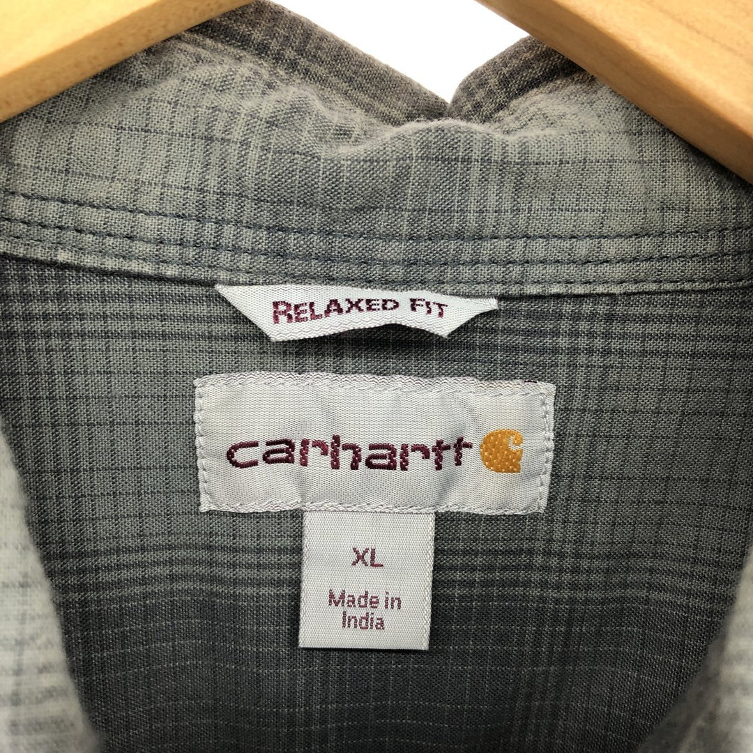 Carhartt Relaxed Fit Ombre Check Long Sleeve Button Down Work Shirt Men's XL / eaa485697