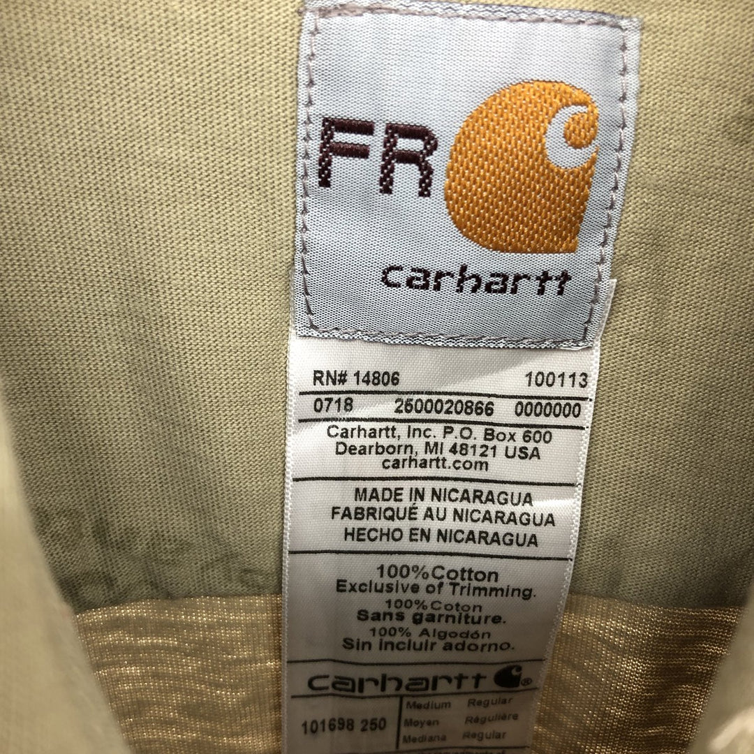 Carhartt FR Series Long Sleeve Button Down Work Shirt Men's XL /eaa485699