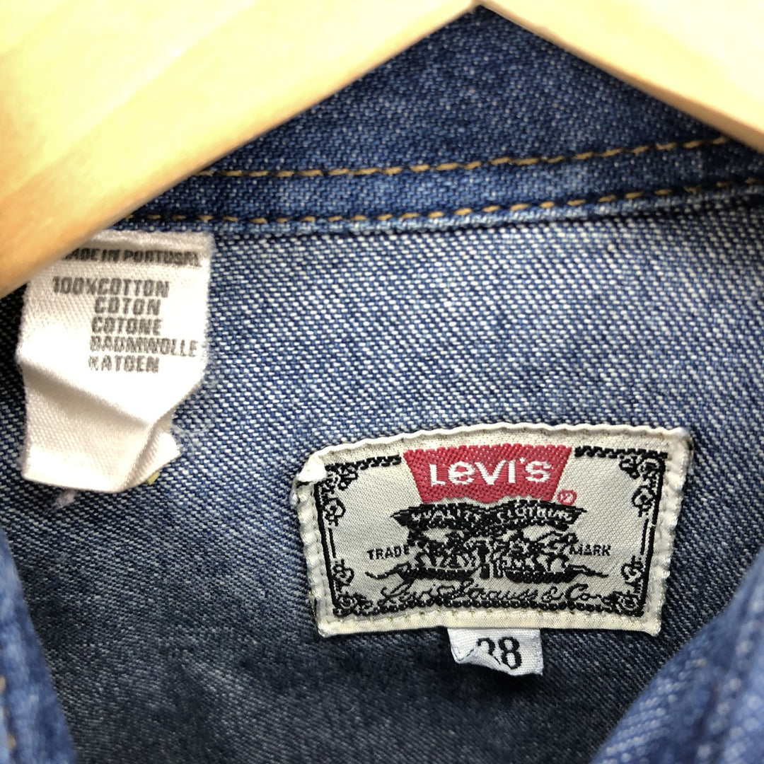 90'S Levi's Plain Long Sleeve Denim Western Shirt Made in Portugal Men's Medium Vintage /eaa485731