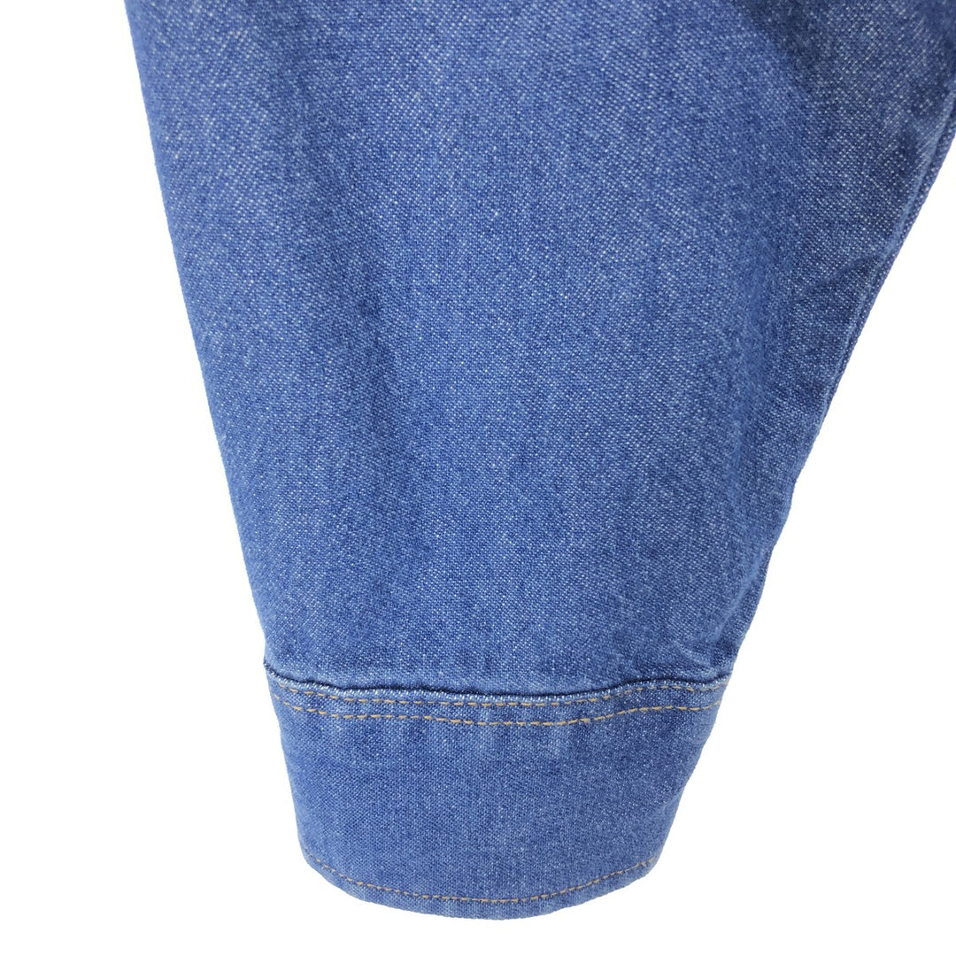 90'S Levi's Plain Long Sleeve Denim Western Shirt Made in Portugal Men's Medium Vintage /eaa485731
