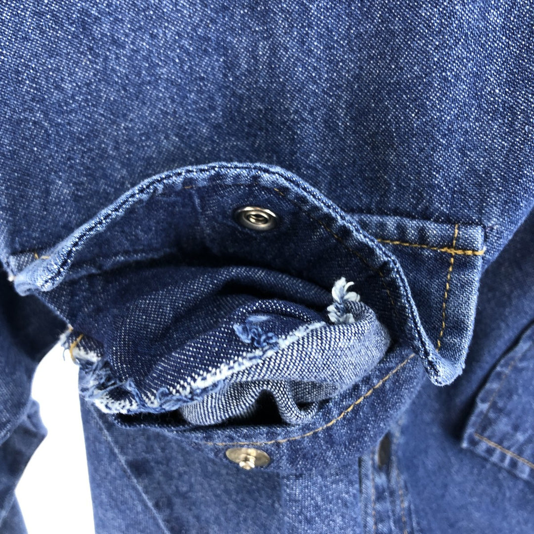 90'S Levi's Plain Long Sleeve Denim Western Shirt Made in Portugal Men's Medium Vintage /eaa485731