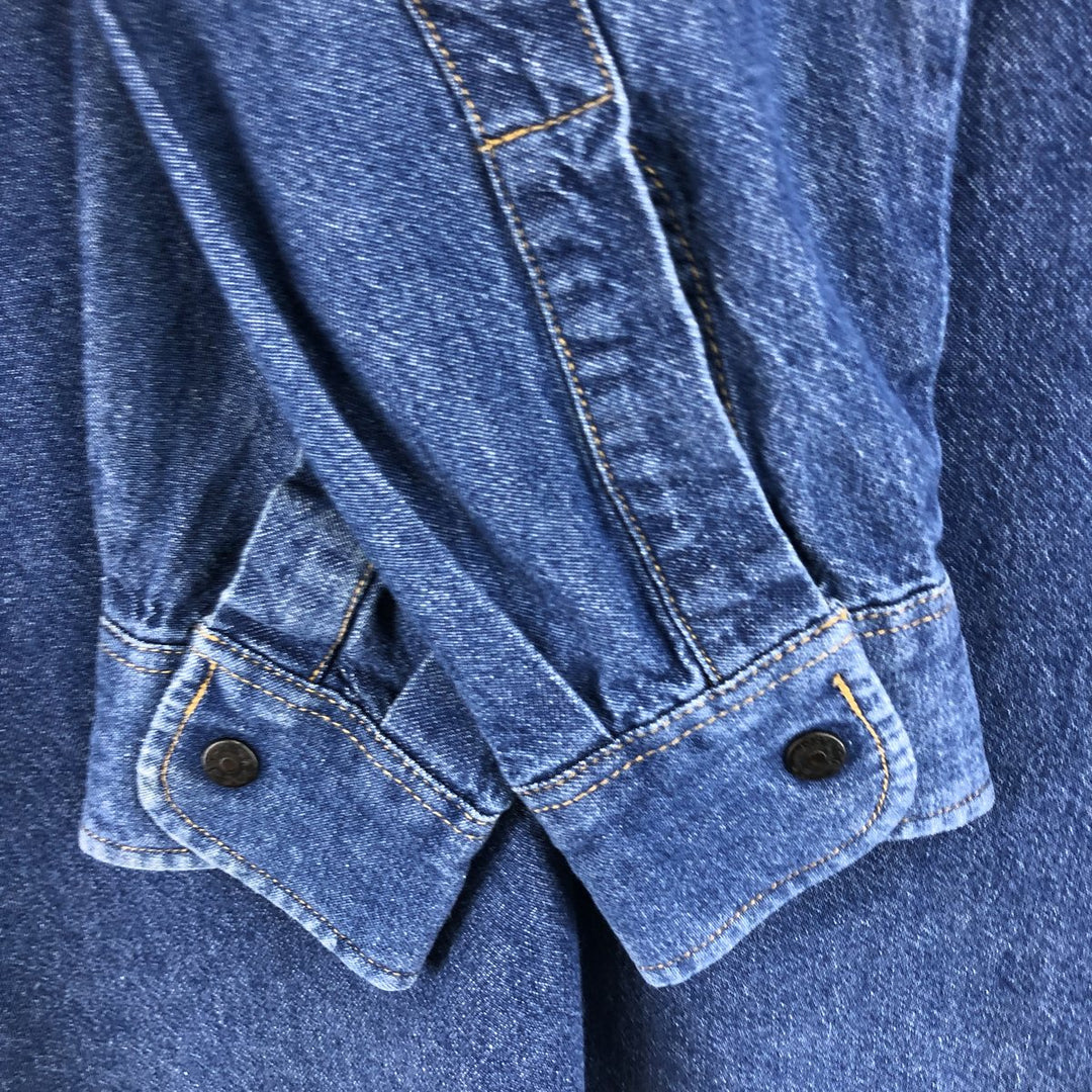 90'S Levi's Plain Long Sleeve Denim Western Shirt Made in Portugal Men's Medium Vintage /eaa485731